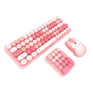 Mofii I DOU MAX Series 2.4GHZ Wireless Keyboard and mouse Input Device (3 in 1) -  Pink | Plug and play